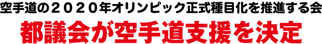 都議会が空手道支援を決定